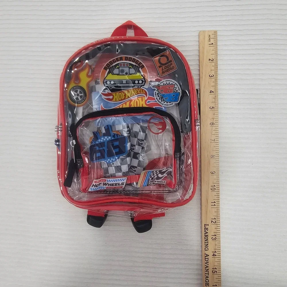 Hot Wheels Mini Backpack Clear PVC Rodger Dodger Racing Red‎ S26HW67562-XX NEW